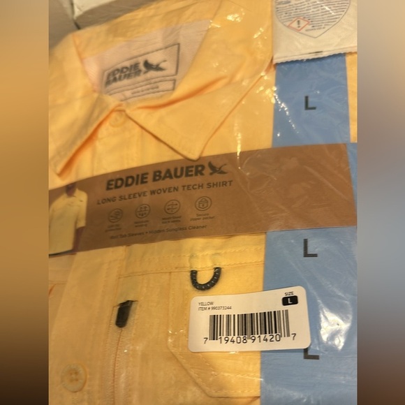 NWT Eddie Bauer Long Sleeve Shirt Men’s Large 42-44 Woven Tech Shirt New - Picture 6 of 6